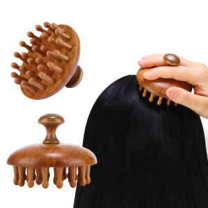Multi-Functional Wood Therapy Massage Comb Scalp Head Massager Natural Sandalwood Wide Tooth Guasha Scraping Body Relax Massage Scalp Hair Care