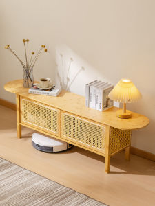MEIZHULIJIA | Rattan Minimalist Storage Floor TV Stand