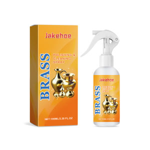 Jakehoe Brass Polish Spray for Metal Care Removes Tarnish Fast No Scratch Formula 100ml Easy Shine Restorer for Hardware Decor