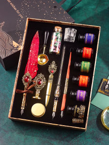 YunXuan Stationery Gift Box Set European Style Feathers Pen Dip Writing Steel Pen Calligraphy Practice Special Pen Creative Birthday Gift