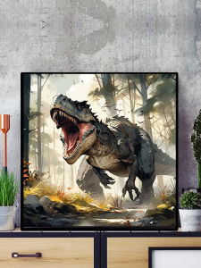 2023 New Dinosaur Digital Oil Painting DIY Coloring Childrens Cartoon Animation Hand Drawing Decorative Painting