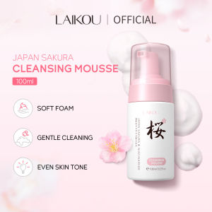Laikou Sakura Niacinamide làm sạch bọt Mousse Nước rửa mặt sữa rửa mặt làm sáng kiểm soát dầu 100ml