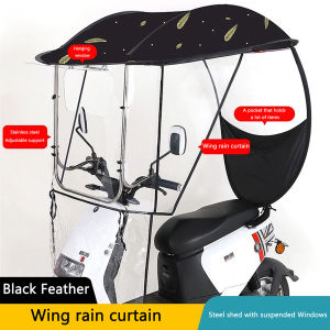 E-Bike Motorcycle Canopy Foldable Waterproof Cover Electric Bicycle Vehicle Scooter Umbrella Sunshade Rain Cover Dust Proof Windshield Motorbike