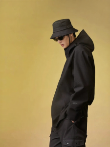 Guvet | Black Windproof Water-resistant Mens Jacket