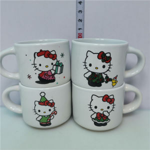 Mini White Dung Ceramic Mugs HelloKitty Cartoon Anime Big Eye Frog Cool Mugs Cup Kitten Kitty Mugs Cup without Lid