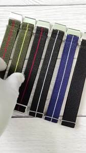 Military Parachute Elastic Nylon Watch Band 18mm 20mm 22mm Universal Brown Sport Sailcloth for Seiko for Tudor for Rolex Strap