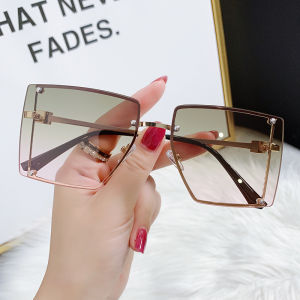 JN IMPRESSION New Fashion Metal Square Frame Sunshade Sunglasses Street Snap Travel Driving Sunglasses for Women