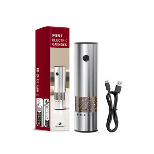 cliton | Máy Xay Tiêu Bằng Thép Không Gỉ Có Thể Sạc Lại Bằng USB Mini Có Thể Điều Chỉnh Độ Thô Máy Xay Muối Và Tiêu Dùng Trong Nhà Bếp Bộ 1 Cái/2 Cái