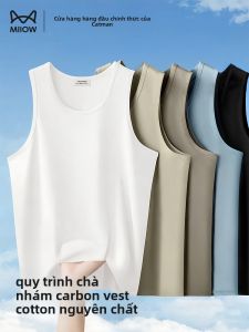 Áo ba lỗ nam MiiOW vải cotton dày màu trơn.