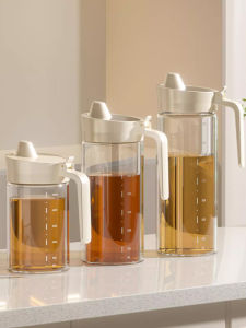 Modern Simple Japanese Style Glass Oil Bottle Automatic Open Close Home Kitchen Leakproof Soy Sauce Vinegar Condiment Bottle Flavor Pot