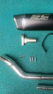 SC Project Nitobe with silencer on Honda CBR V2 stainless elbow