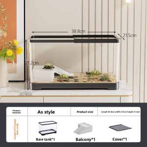 KUOTING | Eco-friendly Turtle Habitat Aquarium with Lid and Bottom Drainage for Brazilian Turtles