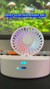 Quạt phun sương mini cầm tay SIDOTECH S3 quạt tích điện pin sạc 3 tốc độ làm mát nhanh để bàn máy xông tinh dầu dương ẩm cho da kèm đèn ngủ pin 1200mAh dùng 4 giờ nhỏ gọn dễ dàng mang đi - Hàng chính hãng