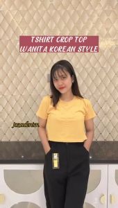 CROP TOP POLOS ONECK COTTON | BAJU KAOS TUMBLR CROP TEE TSHIRT KAOS KOREA