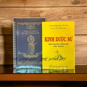 COMBO 2 Quyển Gồm Kinh Dược Sư và Vở Chép Kinh In Mờ Dược Sư Tập Chép Kinh Tu Tập