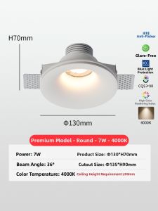 WEIXIANG | Full Spectrum Ultra-thin Borderless Smart Dimming Recessed COB Downlight