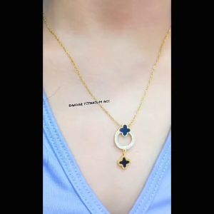 KALUNG TITANIUM MODEL BULAT BUNGA POLOS PERMATA ANTI KARAT & ANTI LUNTUR (COD)