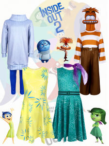 Inside Out Cosplay Costume Inside Out 2 Cartoon Joy Disgust dress Anger Sadness Kids Boy Girls Halloween Carnival Party Dress Up