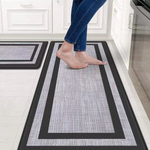 VIKAMA European Retro Kitchen Carpet Long Rectangular Water Absorbing Rug for Bathrooms Entrance and Exit Mats Home Decor Items