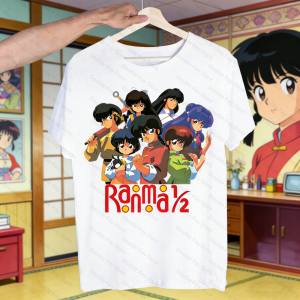 Bandai | Ranma 12 T-shirts Summer Mens Shirts Woman t-shirts Hip Hop Funny Print Ranma 1⁄2 Tshirt Streetwear T Shirt Short Sleeve Tops
