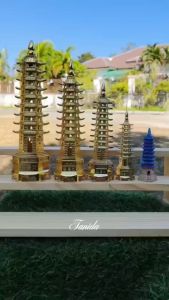 เจดีย์ 9ชั้น ทำจากโลหะ ของศิริมงคล ประดับบ้าน E e2