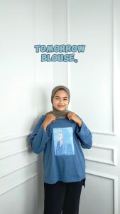Blouse Atasan  Wanita Terbaru 2023 Tunik Blus JUMBO TOMORROW KAOS KATUN COMBED APLIKASI SABLON