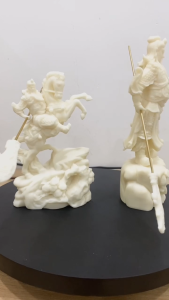 Tượng Quan công/Quan Vũ chất liệu bột đá cao 15 - 20cm hàng thủ công mỹ nghệ nhập khẩu Đài Loan