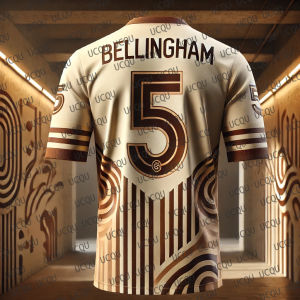 2025 Summer Black Gold Bellingham No.5 Jersey CHATGPT Design Football Jersey Training Breathable Oversized O-neck Soccer Tees