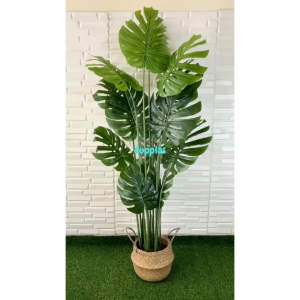 Pohon PLastik Tanaman Artificial Monstera T160 Latex Cover Pot Purun Belly Dekorasi Studio Pajangan Ruang Tamu