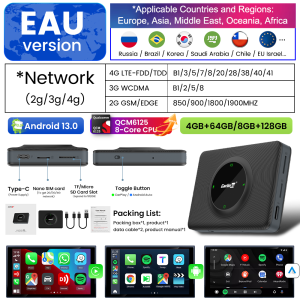 CarlinKit | CarlinKit Android 13 CarPlay Ai TV Box QCM6125 8G+128G Smart Car Android TV Box Wireless CarPlay Android Auto Box for OEM Car
