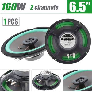 6.5 Inch 2-Way Car Coaxial Speaker 160W Max Power Full Range Stereo with NdFeB Magnet & Plug and Play Interface for Auto Audio