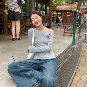 Mixd | Áo Sweater Knit Thời Trang Dáng Xuống Vai cho Mùa Thu