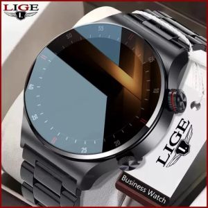 LIGE New Bluetooth Call Smart watch Men Full touch Screen Sports fitness watch Multi-movement Waterproof Smart Men watch For Android ios+Box