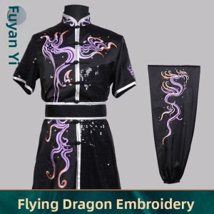 Silk-like Shiny Embroidered Martial Arts Costume