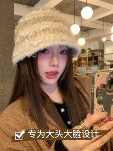 Plush Large Brim Fisherman Hat Elegant Wide Head Circumference Winter New Style Furry Farmhouse Hat for Couples And Youths