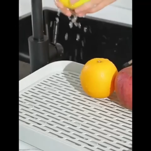 ถาดวางแก้ว ที่คว่ำจาน ถาดคว่ำแก้ว ถาดรองน้ำ ถาดระบายน้ำ มีรูตะแกรงรองน้ำ มี 2 ขนาด ถาดอเนกประสงค์ (ถาดเหลี่ยม+ตะแกรง) 2 ชั้น วัสดุคุณภาพสูง