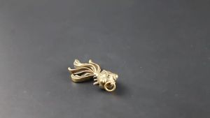 1Pcs Brass Long Tail Goldfish Key Pendants Antique Koi Car Keychains Accessories Pendant Charms Creative Copper Fish Keyrings