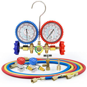 1 SET R410a r134a AC Diagnostic Manifold Freon Gauge Set for R410A R404A R22 R134A Refrigerant AC House Air Condition HVAC
