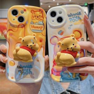 Large And Small Winnie the Pooh Stand Suitable for Redmi K70 pro Phone Case Note13 pro plus New K50 K60 Full Cover Soft Shell K40s Protective Case 10A Silicone Note11 Se 9 Anti-Fall 8 pro