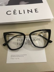 Retro Mắt Mèo Ánh Sáng Tự Nhiên Kính Nữ Khung Lớn Mặt Tròn Thon Gọn Chặn Ánh Sáng Xanh Kính Quang Học Khung Nhựa