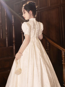 Elegant Princess Skirt Childrens Birthday Dress Chinese Style Model Show Performance Host Girls Cheongsam Style Clothes