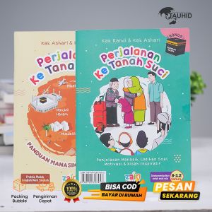 Buku Anak Perjalanan ke Tanah Suci 2 in 1 – Buku Edukasi Anak Soft Cover Original Buku Cerita Anak Bergambar Parenting Buku Anak-Anak Rukun Islam Best Seller Buku Bacaan Anak Panduan Buku Anak Manasik Umroh Manasik Haji Anak Kids – Aqwam