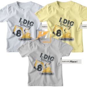 Baju kaos excavator kaos anak 1-12 tahun t-shirt atasan qnak laki-laki perempuan murah terlaris