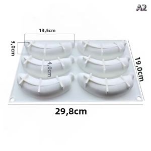 Khuôn Làm Bánh Mousse Silicon Hình Quả Chuối Dụng Cụ Trang Trí Món Tráng Miệng Có Thể Tái Sử Dụng Của Hoeaden