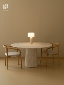 NONG HOME | Wabi-sabi Natural Travertine Round Dining Table