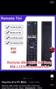 REMOTE Điều Khiển TIVI SONY RM-L1370 Cho Smart TV Lcd Led Oled...