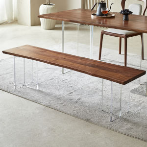 Silent Style Acrylic Suspended Solid Wood Bench Minimalist Modern For Home Home Shoe Changing Stool Living Room Bench Bed End Stool