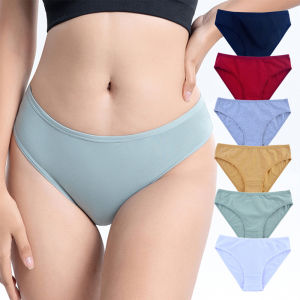 6PCS Womens Cotton Middle Waisted Panties Ladies Breathable Briefs Female Underwear M/L/XL