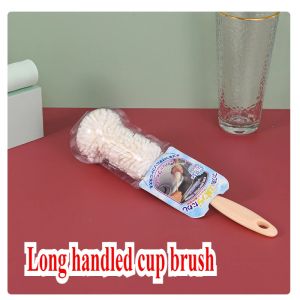 Long Handle Cup Brush Household Cup Wash Brush To Remove Tea Stains Clean Non-Dead Sponge Brush Baby Bottle Brush Brush Supplies