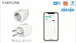Tuya EU Smart Plug with Energy Monitoring 16A/20A Wi-Fi Connectivity Compatible with Alexa and Google Home